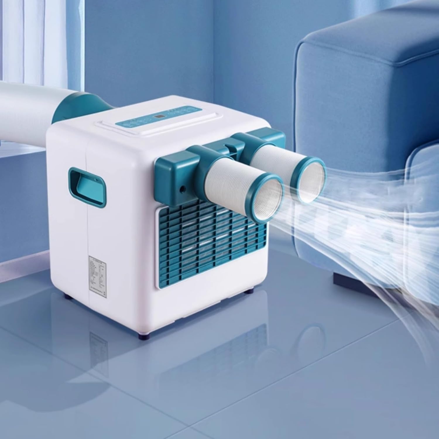 Portable Camping Air Conditioner Small Air Cooler with Remote Control and Timer Compressor Refrigeration for Room Bedroom Office Outdoor, 220V