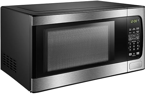 Danby DBMW0924BBS 0.9 Cu.Ft. CounterTop Microwave In Black Stainless Steel - 900 Watts, Small Microwave With Push Button Door