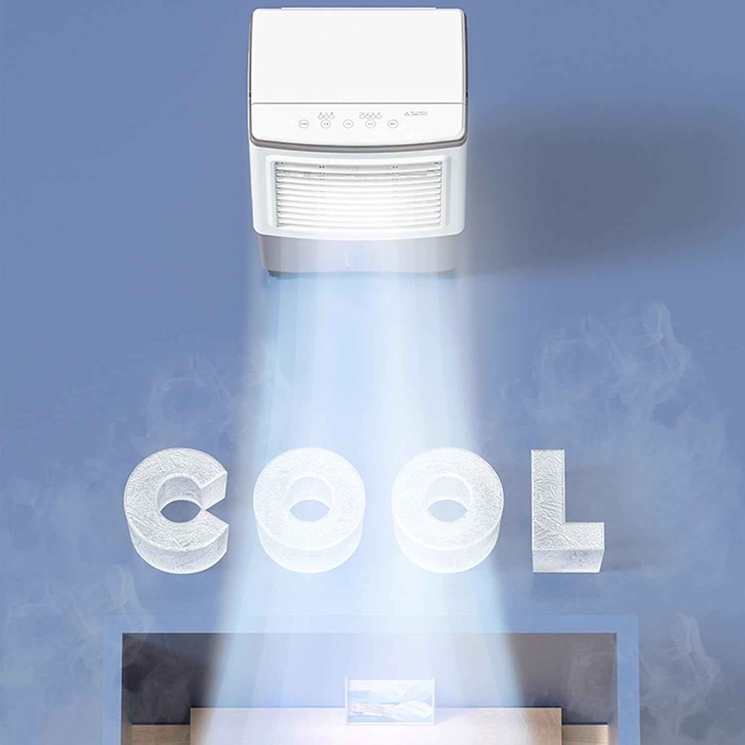 Portable Air Conditioner, Oscillating Tower Fan with Remote, Evaporative Air Cooler with 3 Wind Speeds, Cooling Fan Air Conditioner for Room Office(E)