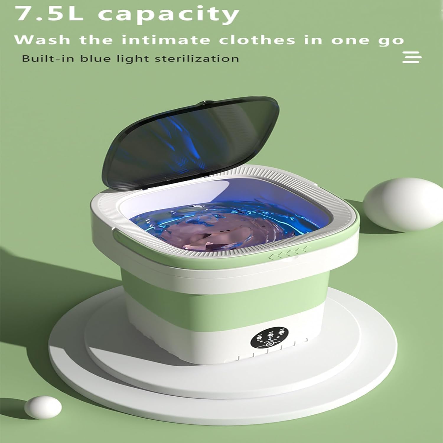 Compact 12L Portable Washing Machine & Dryer, Folding Design for Home & Dorm, Ideal Mini Washer for Underwear & Travel, Space-Saving Pink Appliance (Purples)