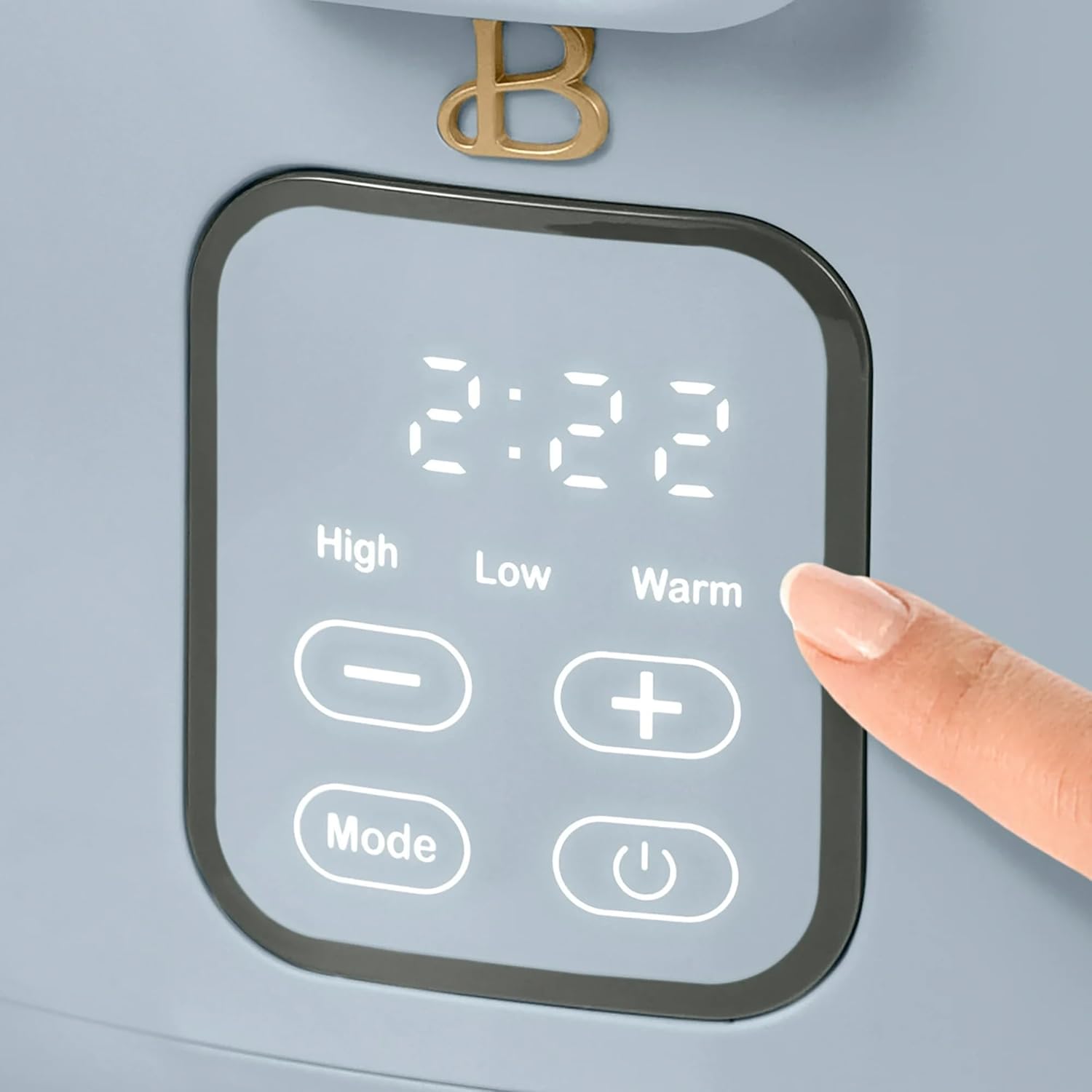 Beautiful 3 Qt Air Fryer with TurboCrisp™ Technology, Cornflower Blue by Drew Barrymore, Compact Countertop Air Fryer for Crispy Healthy Cooking, Nonstick Basket, Dishwasher-Safe, Oil-Less Frying