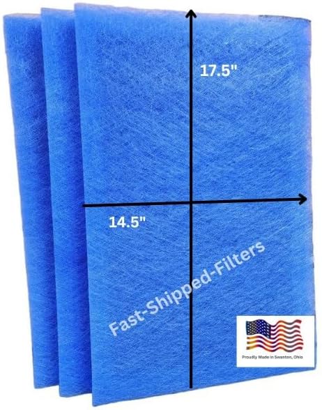 Fast-Shipped-Filters 3 Pack Replacement Filter Pads Compatible with SolaceAir Air Cleaner Refill Blue (16x20)