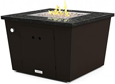 COOKE Miami 32x32 Fire Pit Table - Black Pearl Granite (Bronze Powdercoat Base - Propane)
