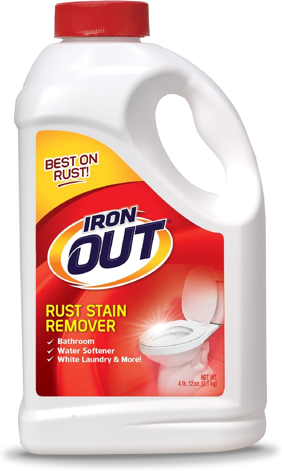 Iron OUT Powder Rust Stain Remover, Remove and Prevent Rust Stains in Bathrooms, Kitchens, Appliances, Laundry, and Outdoors, 4 Pound 12 Ounce, Pack of 6