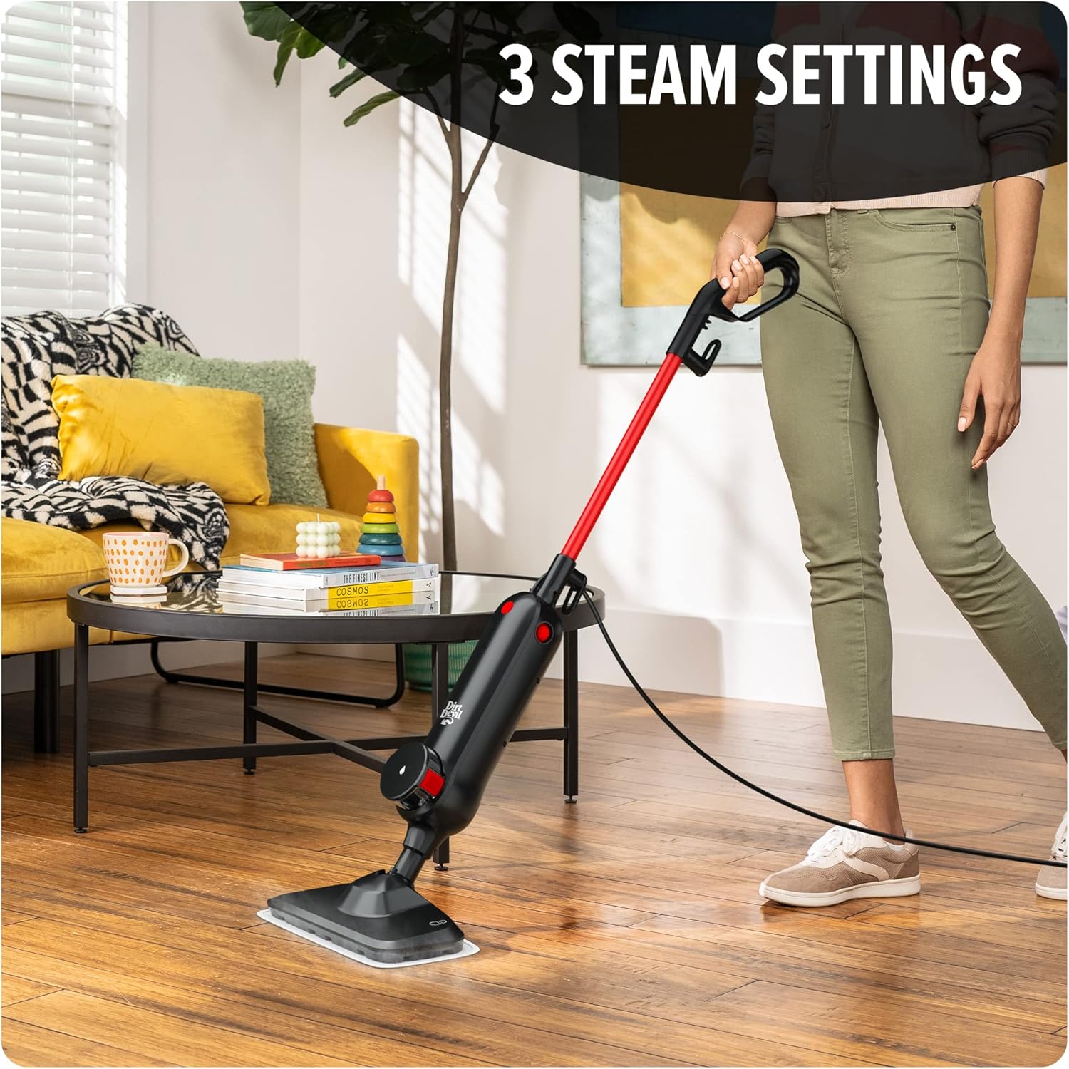 Dirt Devil Steam Mop, Hard Floor Cleaner Machine, 3-Mode Steam Cleaner Machine, Ready to Use in 30 Seconds, Ideal for Hardwood, Vinyl, Tile, Grout and More