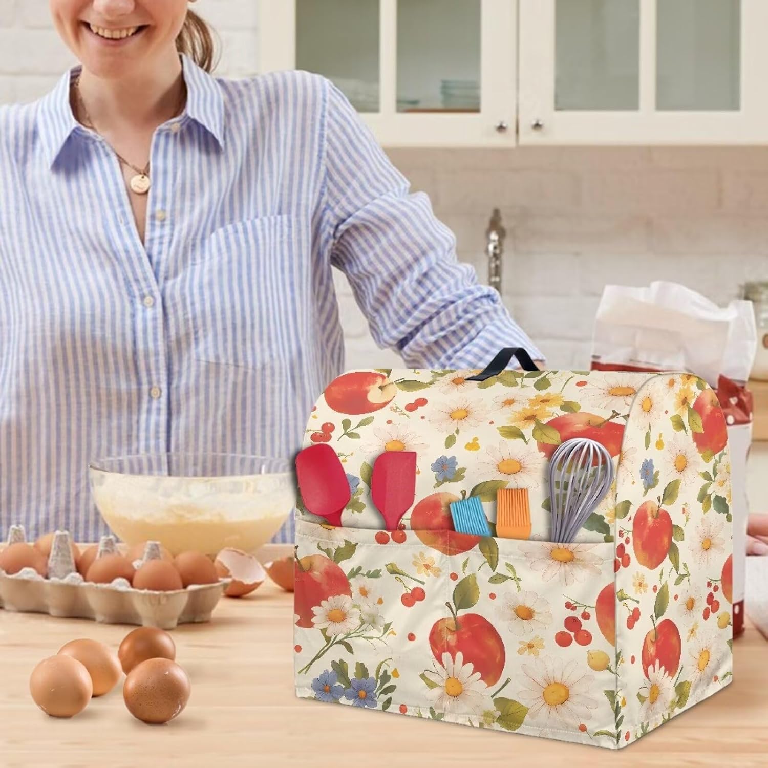 Stand Mixer Organizer Bags, Stand Mixer Cover with Hook Portable Blender Covers Waterproof Blender Covers Sturdy Appliances Acessories Fashion Kitchen Attachments Cute Daisy