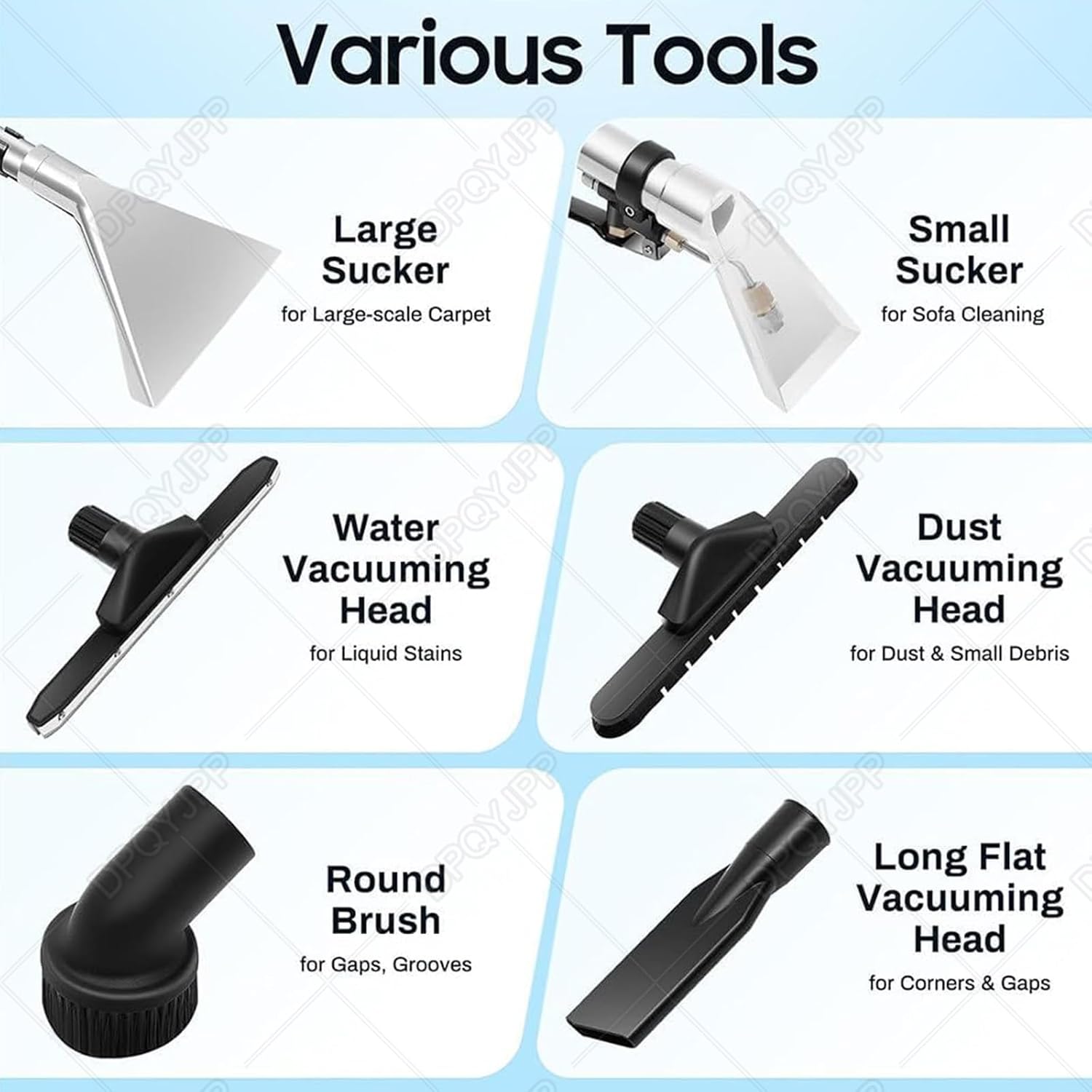 60l commercial carpet cleaning machine, upholstery cleaner machine, 3-in-1 multi-purpose vacuum cleaner with wheels, 2110w 250mbar powerful extraction, can clean floors, sofa, curtains, etc.