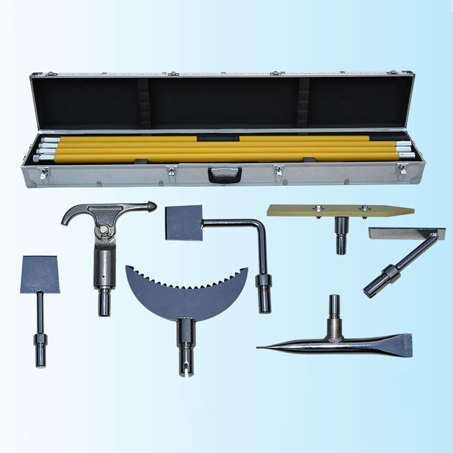 19.7Ft Insulated De-Icing Tool Set (7-Piece), High-Voltage Insulation Ice Snow Scrapers Tool Set, Removable Ice Scraper with Insulated Pole for Electric Power/Substations/Electric Subway Catenary,B