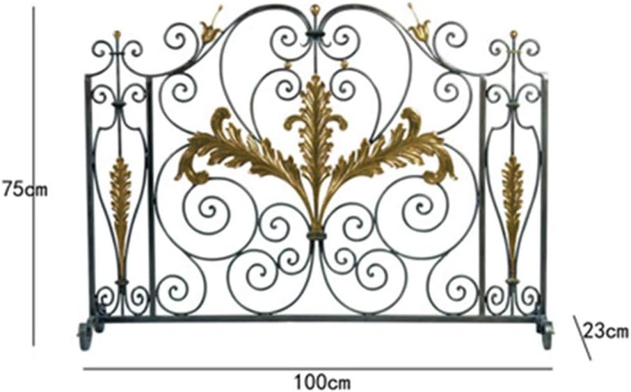 Fireplace Spark Arrester, Black Door Panel for Fireplace, Iron Fireplace Screen, Metal Exterior Decoration for Fireplace Panels, Accessories (A) Wedding (BQ)