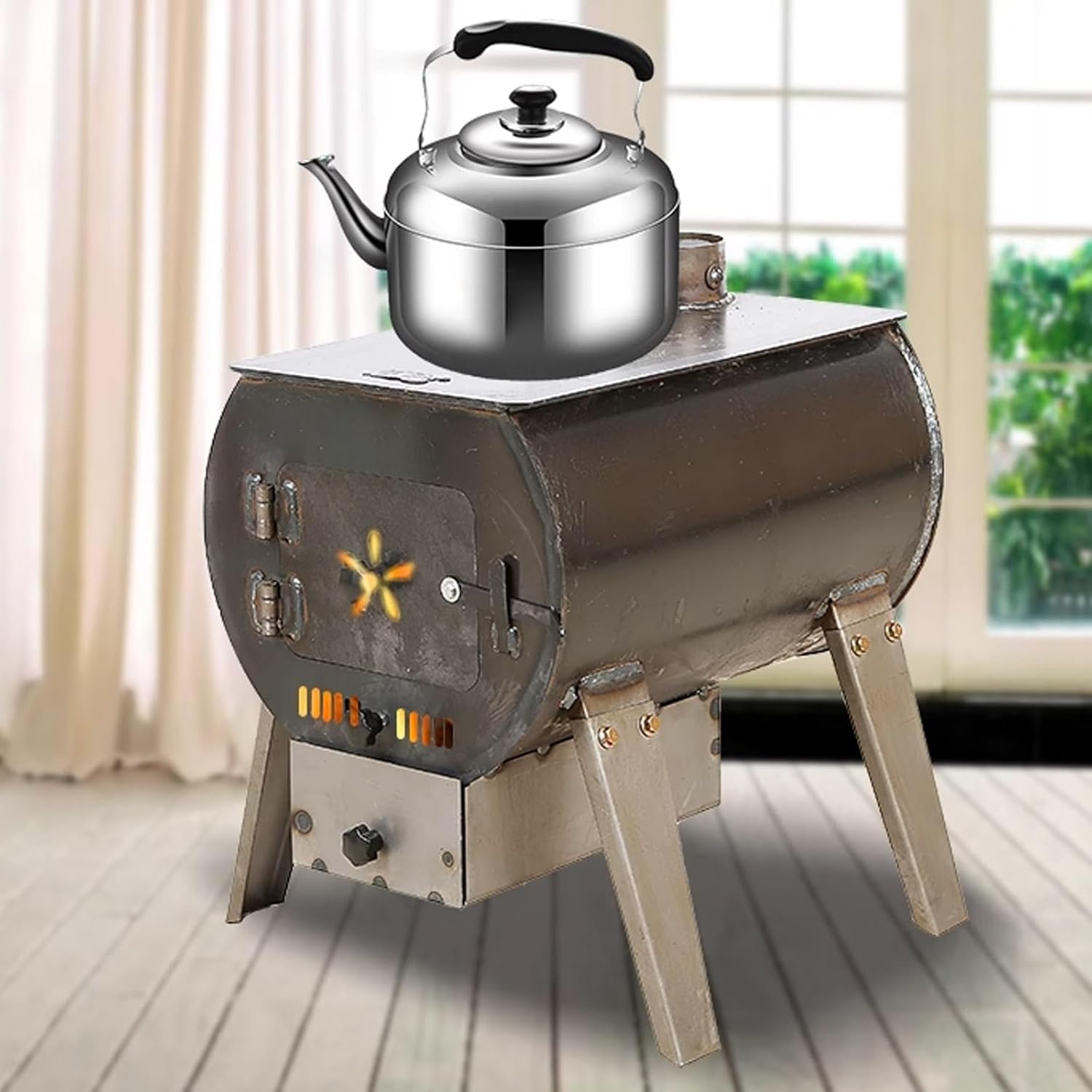 Wood Burning Stove, Camping Wood Stoves, Home Heating Stove for Tent Heating, Camping, Picnic, Hunting, Fishing, Cooking, Barbecue