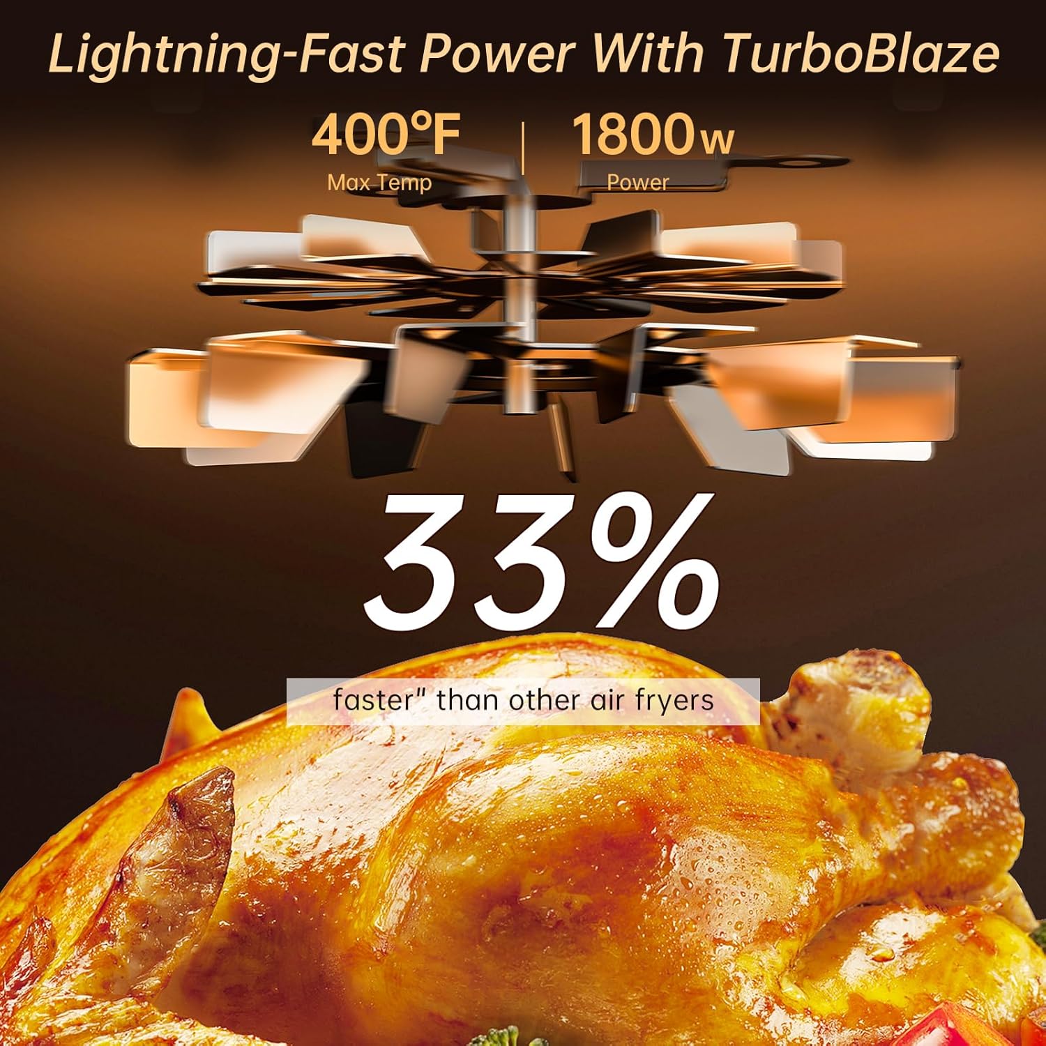 Panana Air Fryer 8.5QT For Quick Easy Meals, Compact Air Fryer with 10 Preset Function, Airfryer with Easy View Window, Adjustable Timer And Temperature, LED Display and Touch Control, 1700W