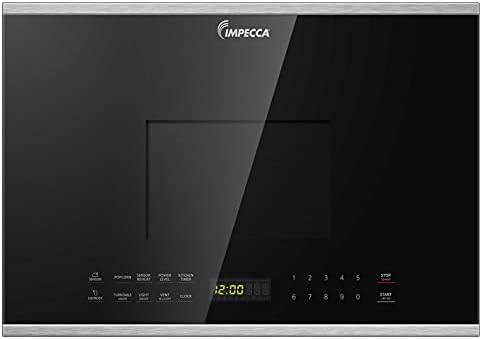 Impecca 24-inch Over the Range Microwave Oven with 2-Speed Vent System, LED Lighting, Child Safety Lock, Auto Defrost Function, 1.4-Cub.Ft/1000W Capacity, Stainless Steel, 6 Pre-Set Menus Included