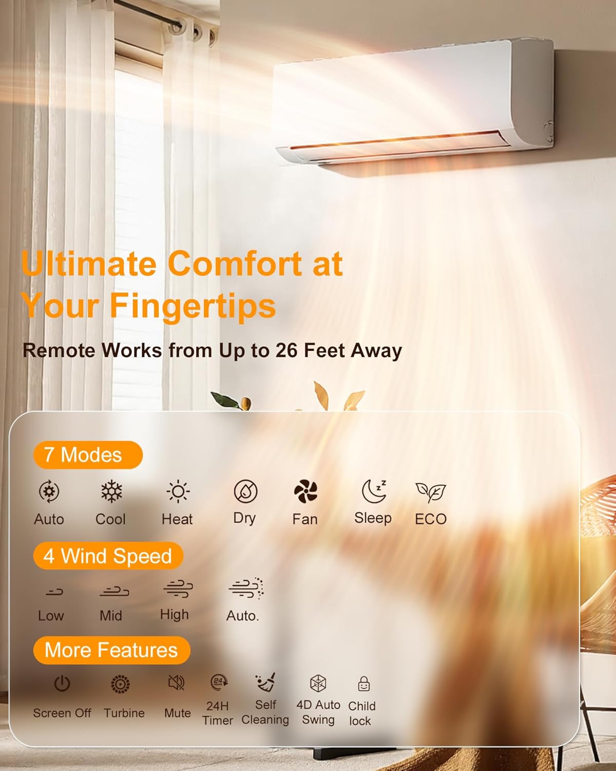 Energy-Efficient 230 V Mini Split Air Conditioner Inverter Heat Pump - 12000 BTU, Ductless Wall Mounted Precharged 17 SEER2 AC Unit with Installation Kit, Cool Up to 750 sq.ft