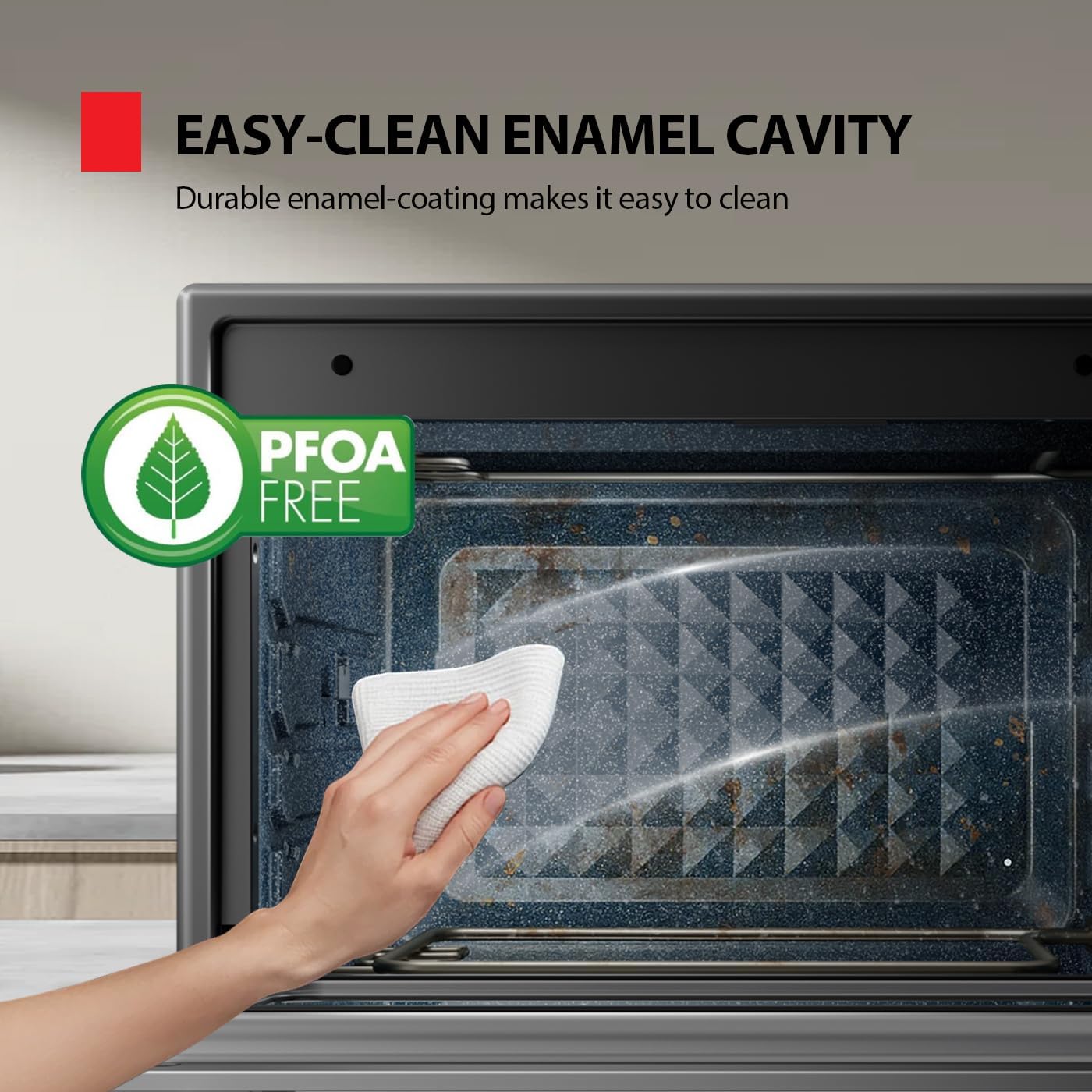 TOSHIBA ChefFry Air Fryer Toaster Oven Combo, 12-in-1 Convection Countertop Oven, 34QT / 32L Large Capacity, 1750W, Master Pizza Modes Design with Exclusive Dual-Temp Tech