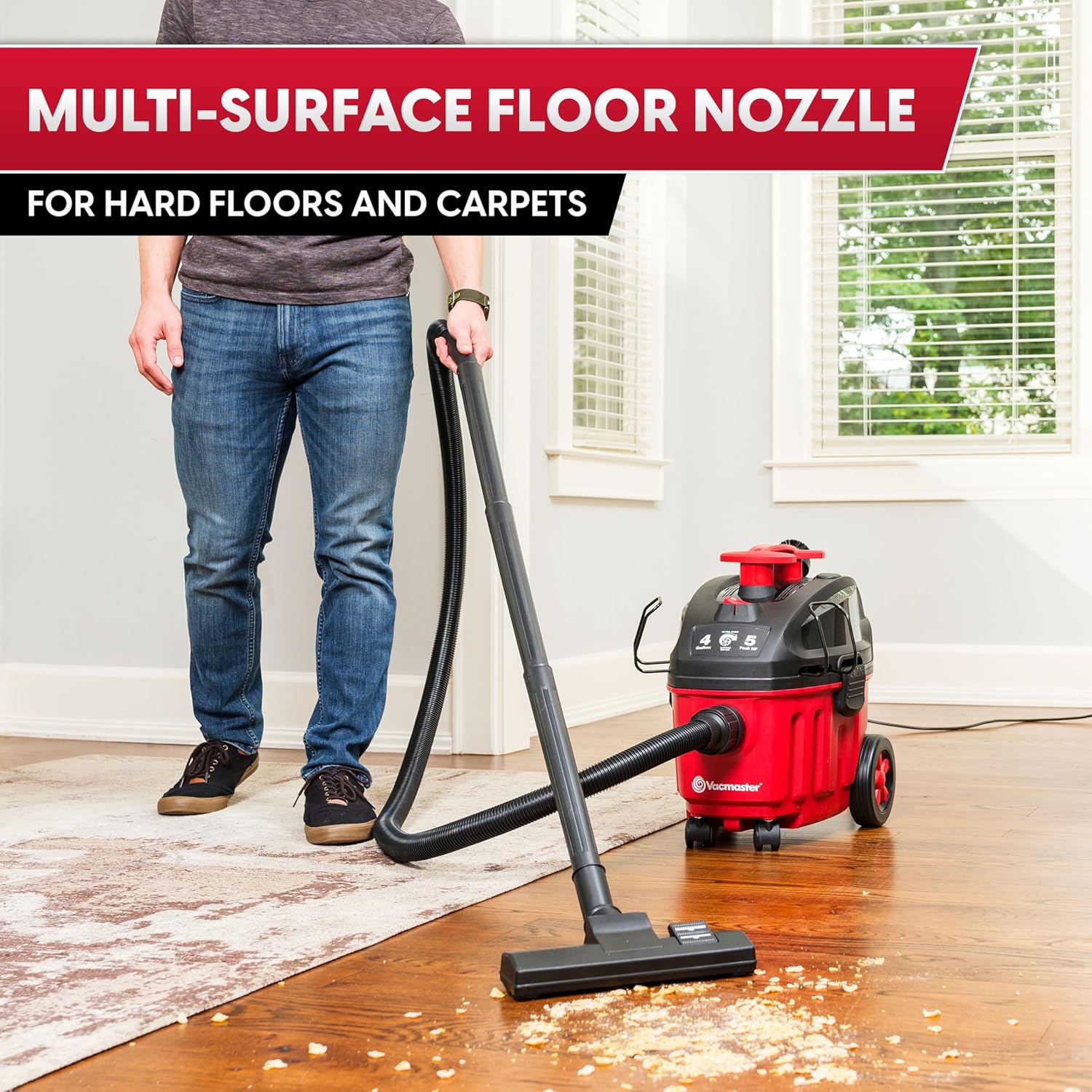 Vacmaster 4-Gallon 5 Peak HP Household Wet/Dry Vacuum - VF408B 1101