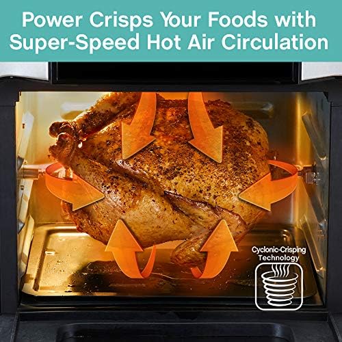 West Bend AFWB12BK13 Electric Air Fryer Oven, Countertop Air Fryer Rotisserie Combo with 10 Digital Quick Menu Presets, 1700 W, 12.6 Qt, Black