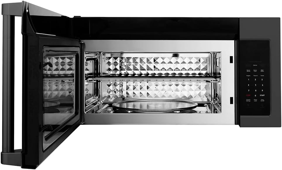 ZLINE Over the Range Convection Microwave Oven in Black Stainless Steel with Traditional Handle and Sensor Cooking