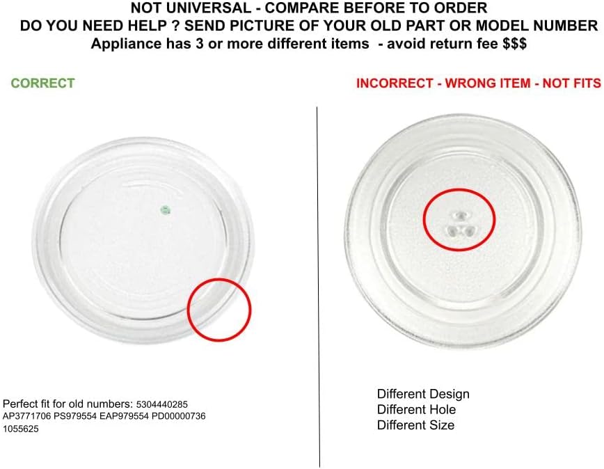 GLOB PRO SOLUTIONS 1055625 Microwave Glass Turntable Tray 13