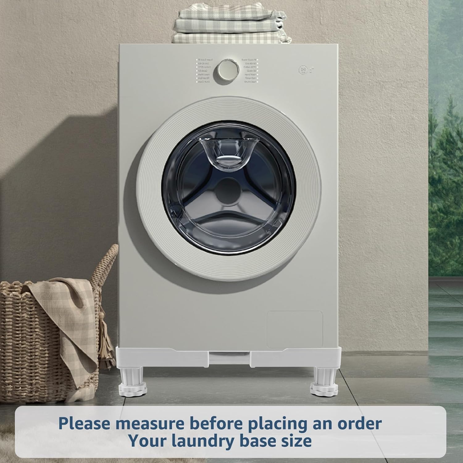 Mini Fridge Stand, Washer and Dryer Pedestal, Washing Machine Stand, Mini Fridge Stand Pedestal Lower Noise Washing Machine Stand with 4 Strong Feet for Home Appliance