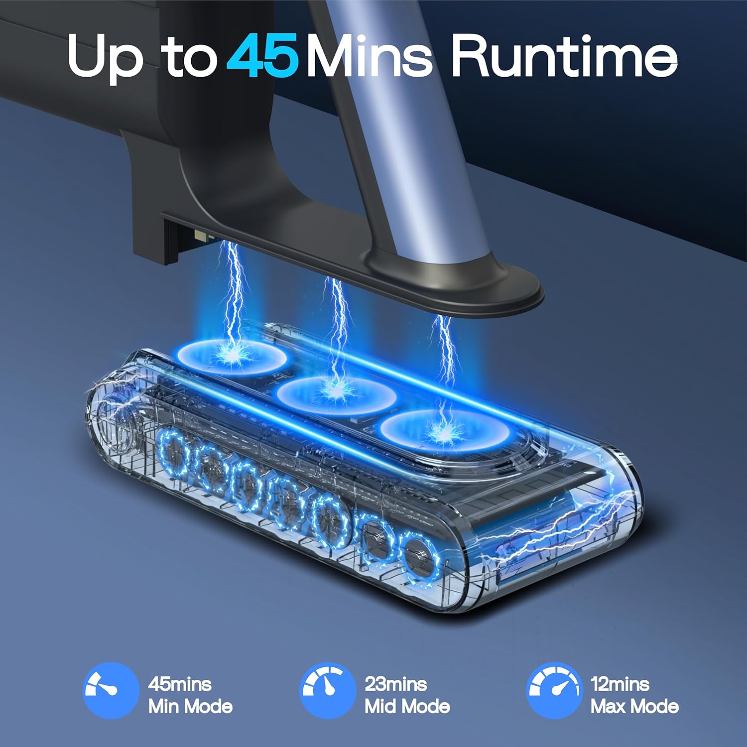 Cordless Vacuum Cleaner, 30KPA 350W Self-Standing Stick Vacuum Cleaner with LED Touch Screen, Charging Wall Mount, 3 Suction Modes, Anti-Tangle Wireless Vacuum for Home/Hair/Carpets/Hard Floor