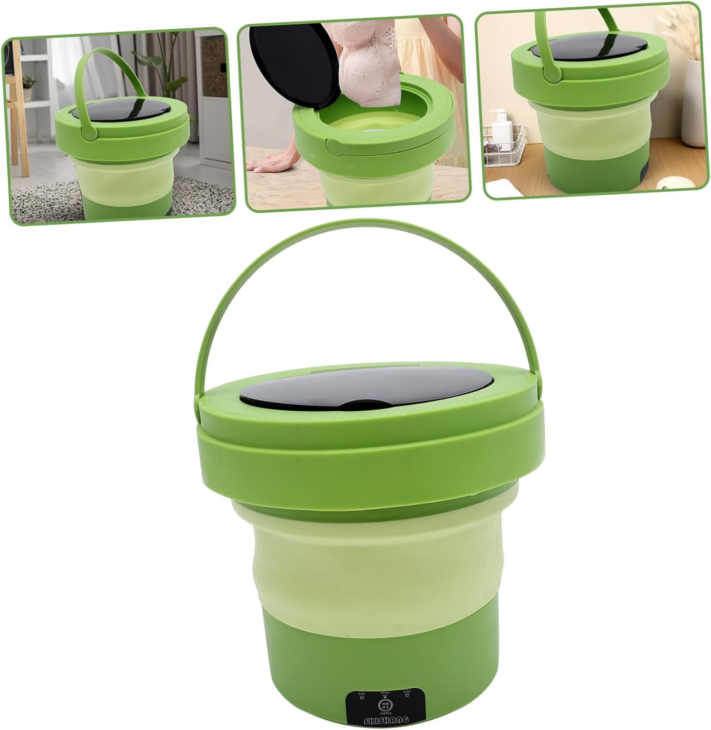 Gadpiparty Portable Washer Foldable Mini Washing Machine for Dorm Apartment Travel Camping High Speed Rotation Small Washer with Strong Power for Efficient Tangle Cleaning Space Saving