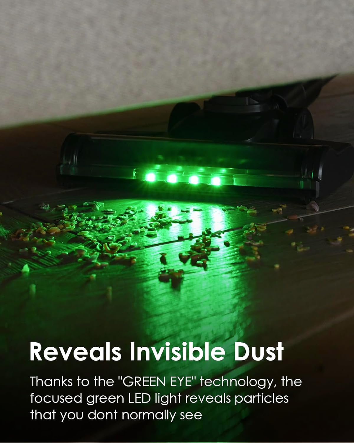 Cordless Vacuum Cleaner, 500W/40KPA Lightweight Stick Vacuum up to 40 mins Runtime, LED Display and Green Headlights, 6-Stages Filtration, Self-Standing Vacuum for Home Hard Floor, Carpet and Pet Hair