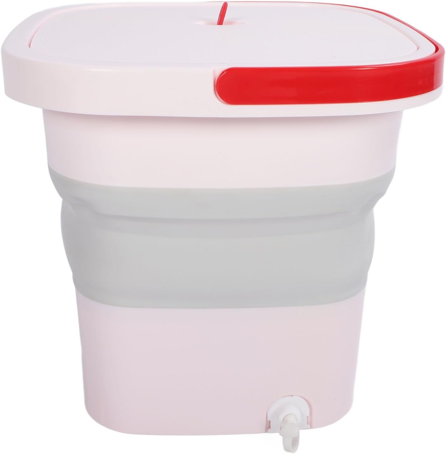 Pomya Foldable Washing Machine, Negative Ion Technology Mini Foldable Washer US Plug 100 To 240V for RV (Pink)