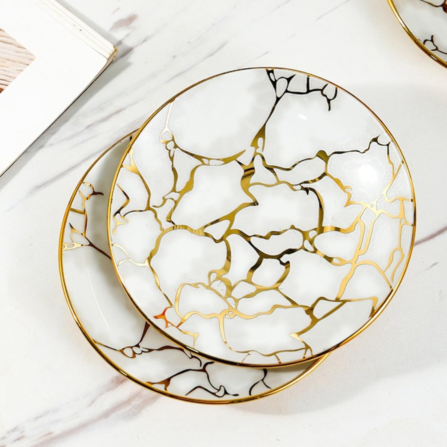 6件套Ceramic coffee cup, plate set, gold edged cup, commercial American exquisite ceramic water cup set, household cup, coffee cup