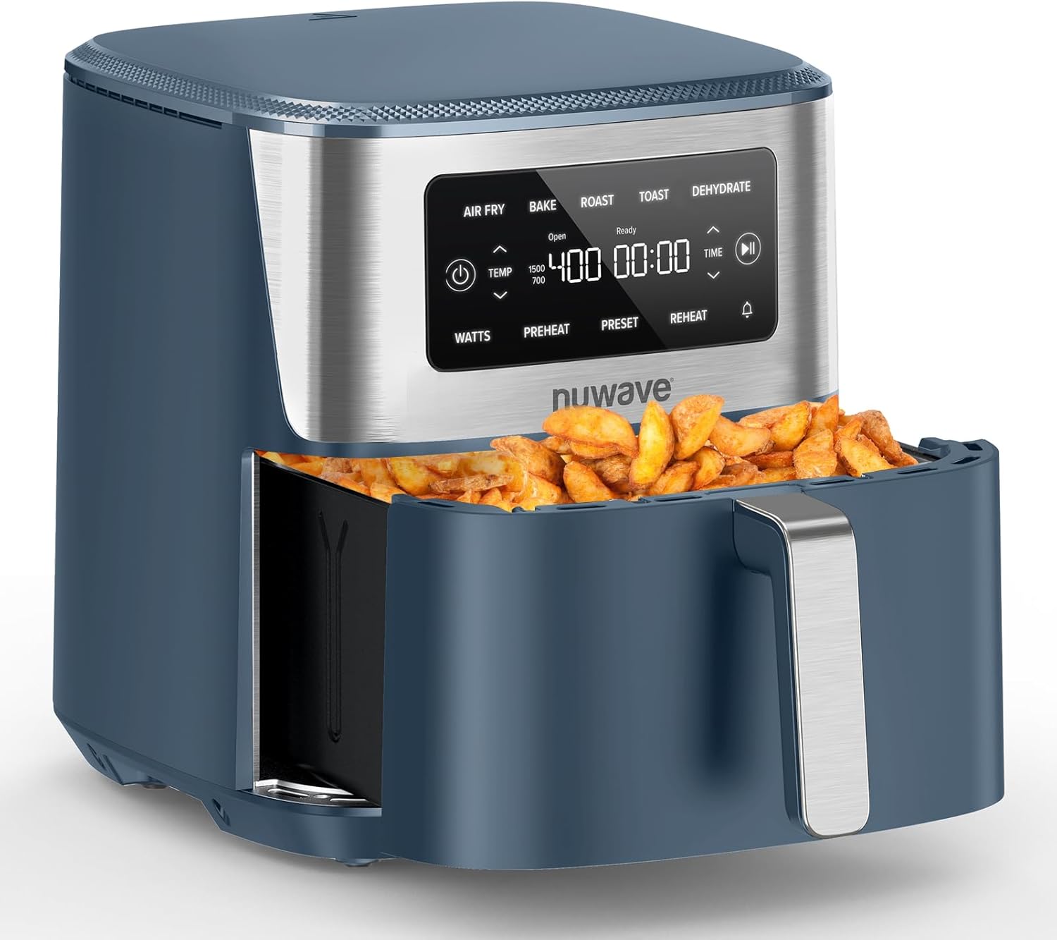 Nuwave Brio Plus 6-in-1 Air Fryer, 7-Qt Large Capacity, 50°F–400°F Precise Temp Control, Non-Toxic PFAS-Free Nonstick, Air Fry, Bake, Roast, Toast, Dehydrate, Reheat, 100 Presets, Dishwasher Safe