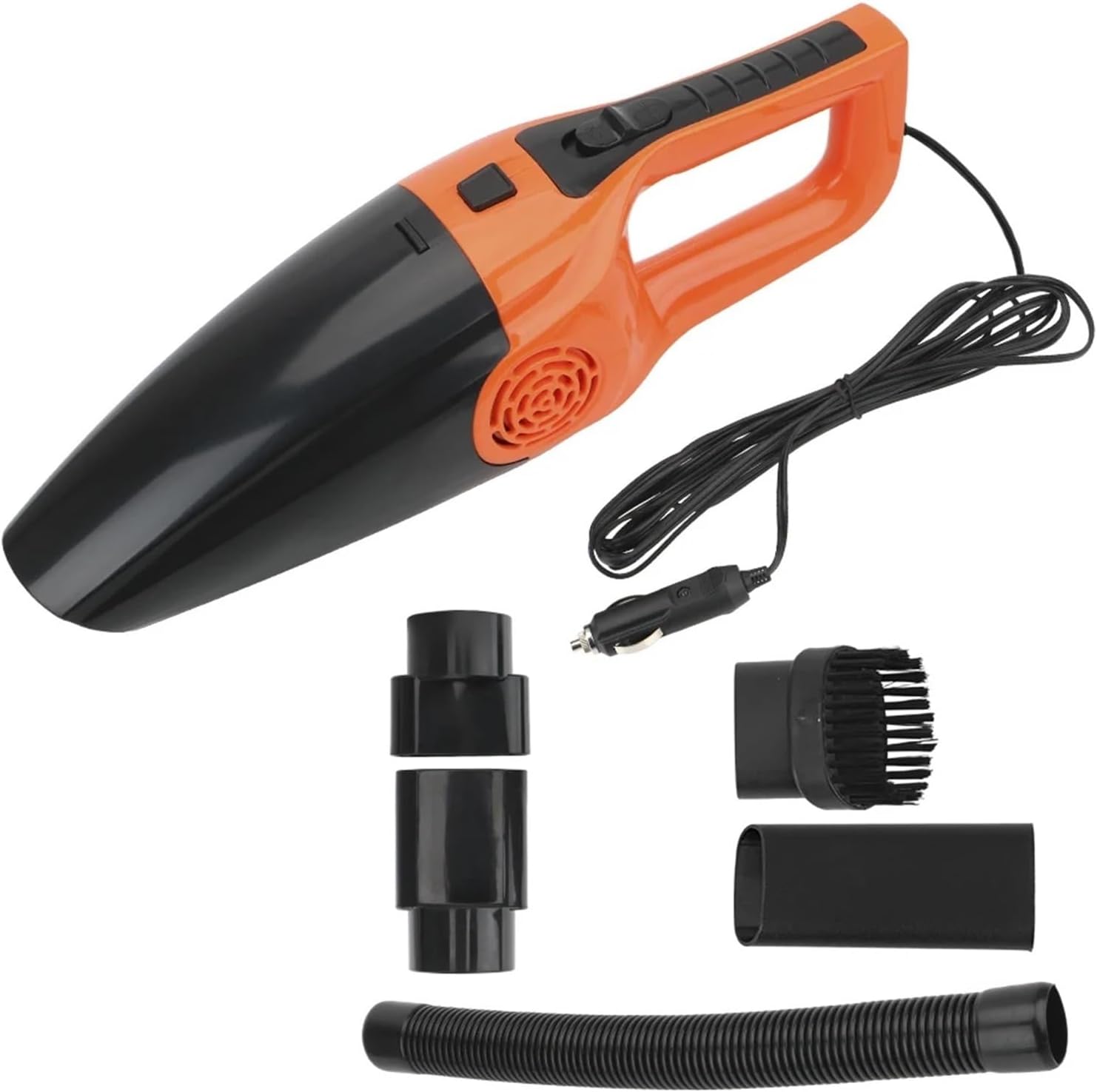 Car Vacuum Cleaner Wet and Dry Dual-use Vacuum Cleaner Powerful Handheld Mini Vaccum Cleaners Portable Suction 12V 120W(Orange)