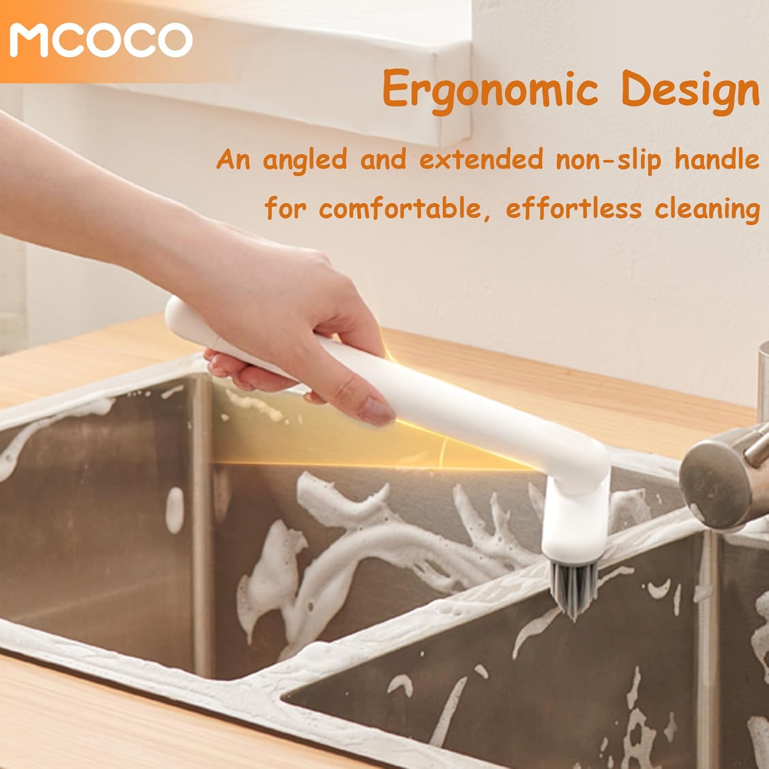 Crevice Cleaning Brush Cleaning Brushes for household use Multi-Purpose Hard Bristle Brushes Bathroom Brush for Kitchen Window Toilet Grout Bottle Sink Corners Blender Small Spaces 2 pack Yellow