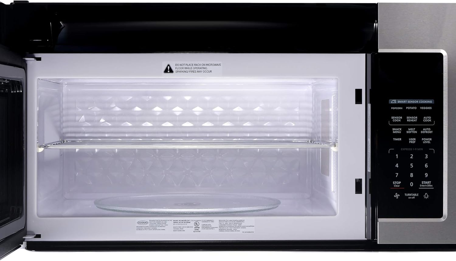 COSMO COS-3019ORM2SS 30 in. Stellar Collection 1.9 cu. ft. Over the Range Microwave Oven in Stainless Steel