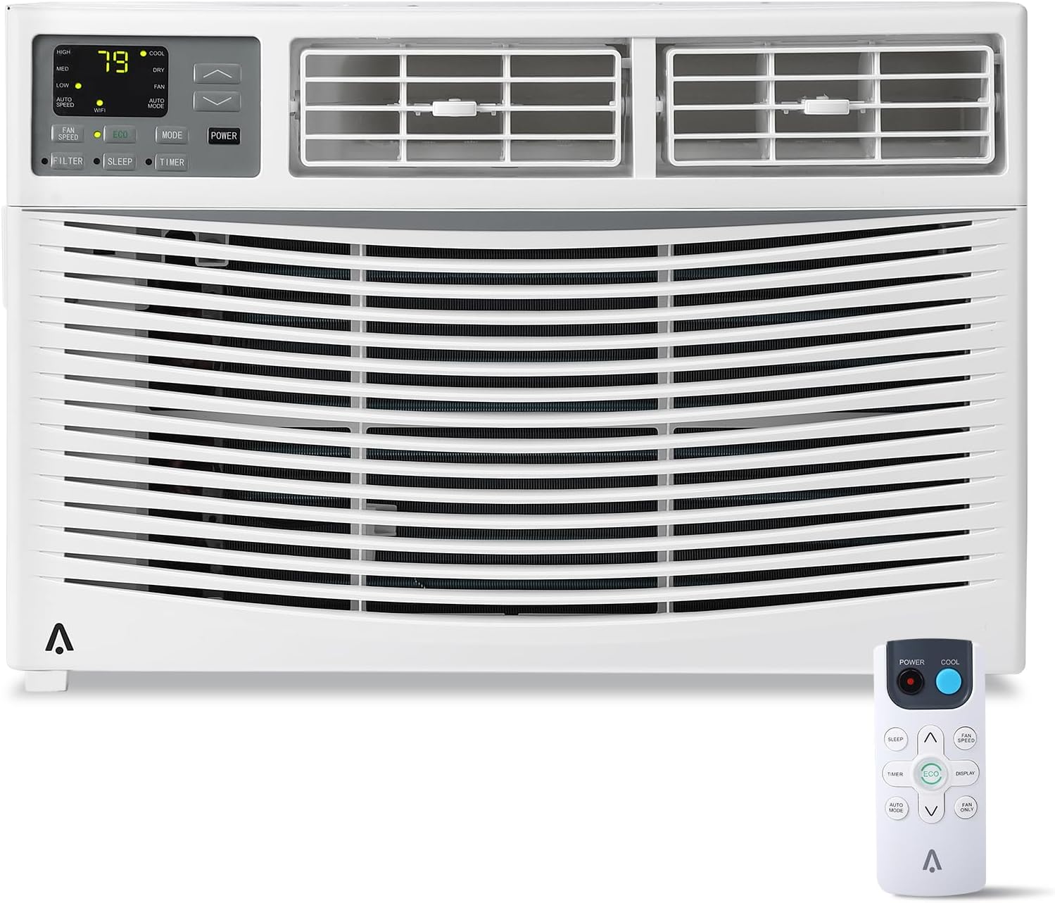 8,000 BTU Window Air Conditioner with Remote Control - Cools Up to 350 Sq. Ft, 3 Fan Speeds, Auto-Restart, Water Self Evaporation, Sleep Mode, 24-Hours Timer, WIFI, APP