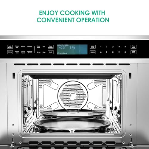 30 in Microwave Convection Oven, 1700W Microwave Oven with Air Fryer & Drop Down Door, 1.6 Cu Ft Wall-Mounted Wall Oven, Safety Lock, Touch Control, Versatile Cooking Functions