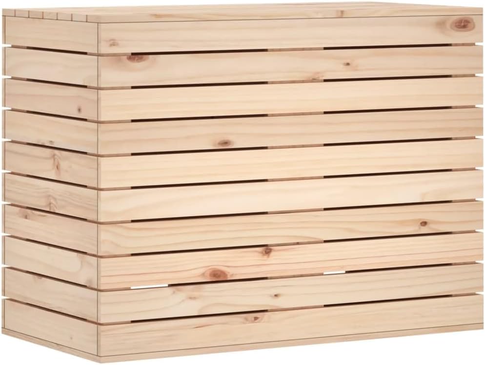 Large Wooden Laundry Hamper with Lid 34.8x17.3x26, Rustic Pine Laundry Basket Solid Wood, Heavy-Duty Clothes Storage for Bedroom, Bathroom, Laundry Room Organization, Brown