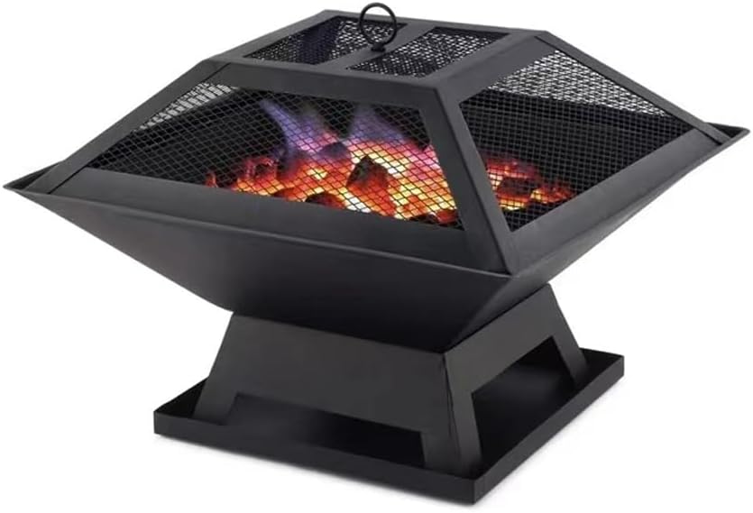 Square Small Fire Pit BBQ Party Portable Fire Pit