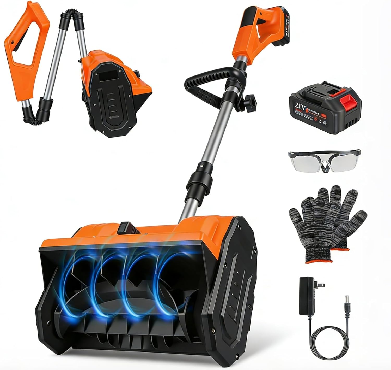Cordless Snow Shovel, 500W 21V 11