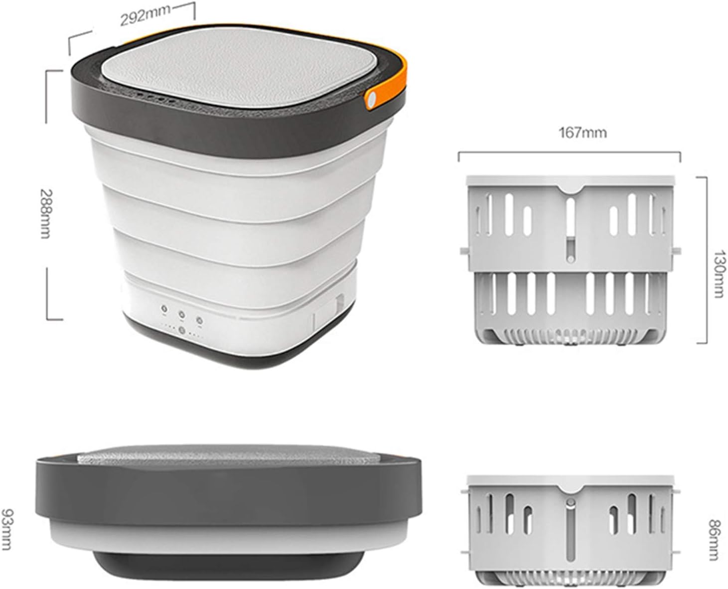 Portable Clothes Washing Machines, Mini Foldable Washer and Dryer, Electric Compact Small Laundry Machines, Energy Saving Home Travel 110V-240V