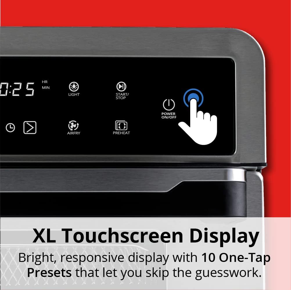 Aria 30 Qt. Touchscreen Toaster Oven with Recipe Book, Brushed Stainless Steel