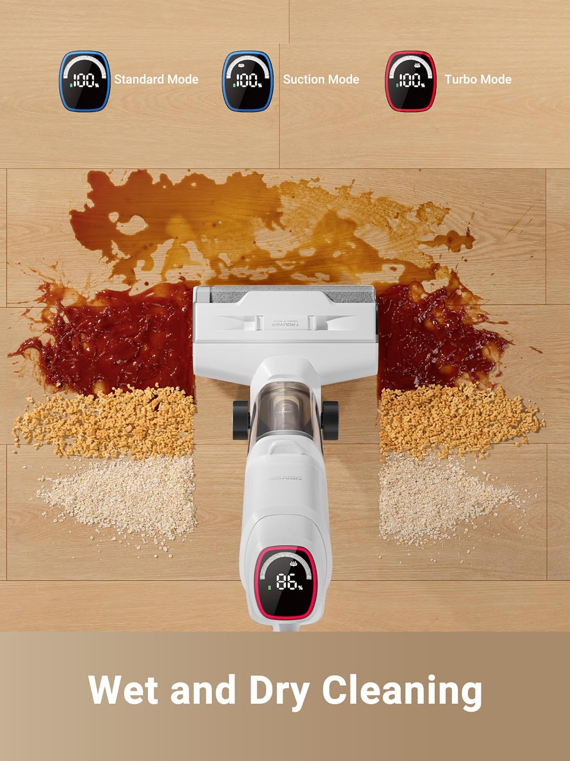 DREAME Trouver K10 Wet Dry Vacuum Cleaner & Cleaning Solution Bundle, Cordless Vacuum Mop with Self-Washing, 8.38lbs Lightweight Floor Washer, 30min Runtime, Edge Cleaning Great for Hardfloor