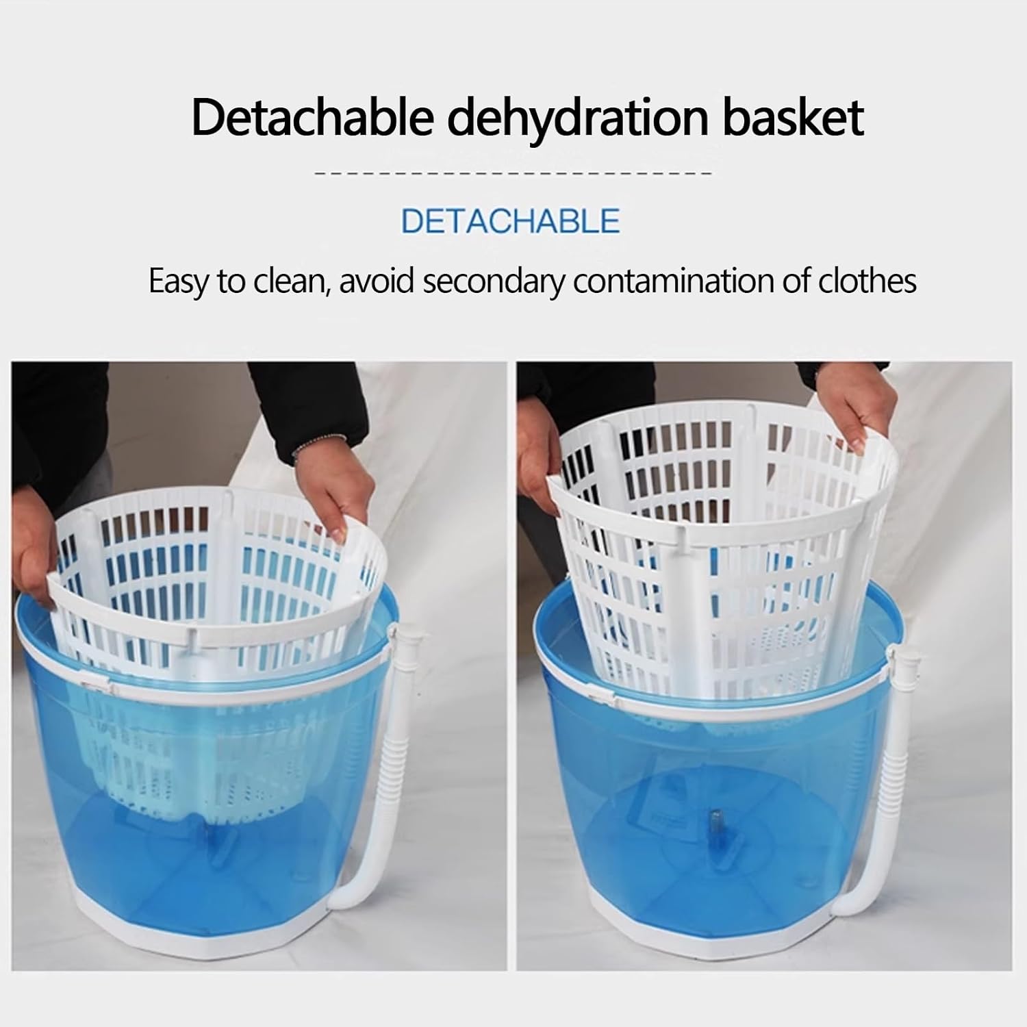 Generic Portable Manual Washing Machine for Travel Portable Hand-cranked Manual Clothes Washing Machine and Spin Dryer with Rotating Rocker Arm for Camping, Apartments