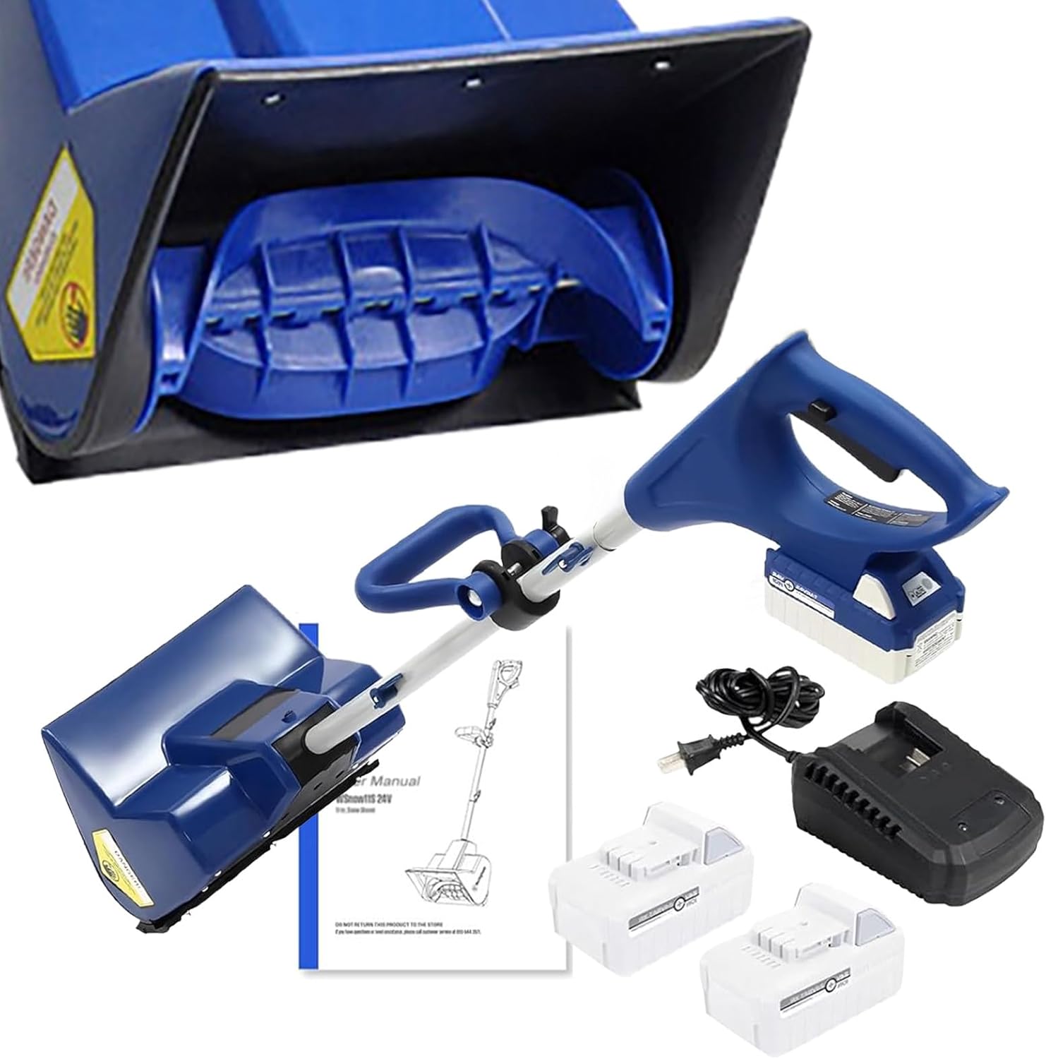 Electric Snow Shovel Cordless, Snow Blower Battery Powered, Cordless Snowblower Snow Thrower for Sidewalk Yard,2 Battery