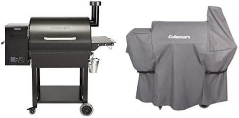 Cuisinart Grill Bundle - Deluxe Wood Pellet Grill and Smoker, 8-in-1 Cooking Capabilities & Deluxe Pellet Grill Cover