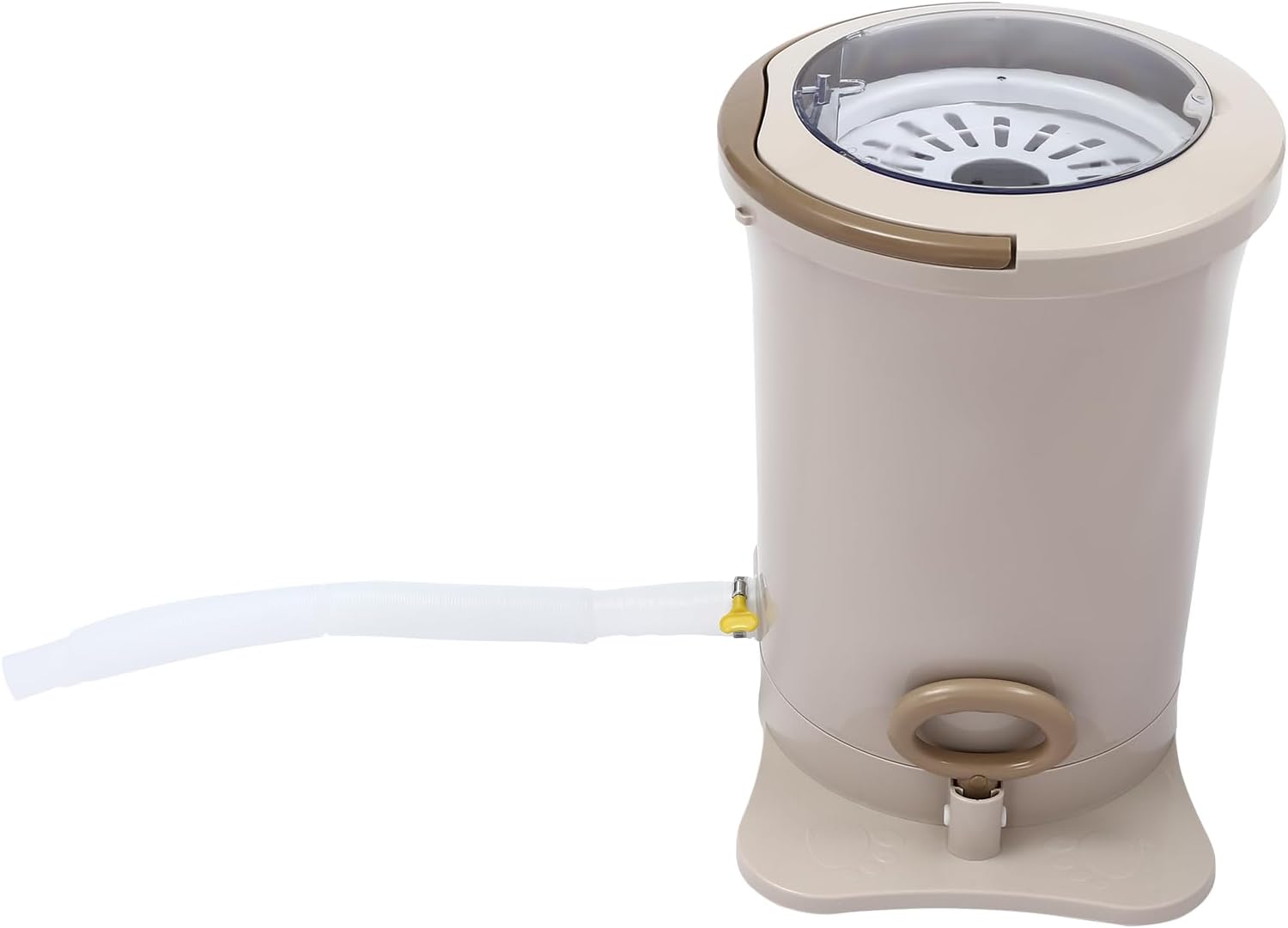 Portable Foot Operated Dryer, Mini Manual Dryer Machine, Portable Single Tub Dryer Machine, Hand-operated Mini Compact Spin Dryer, 3.17Gal Manual Draw Cord Dryer (Dryer (3.17 gal Apricot))