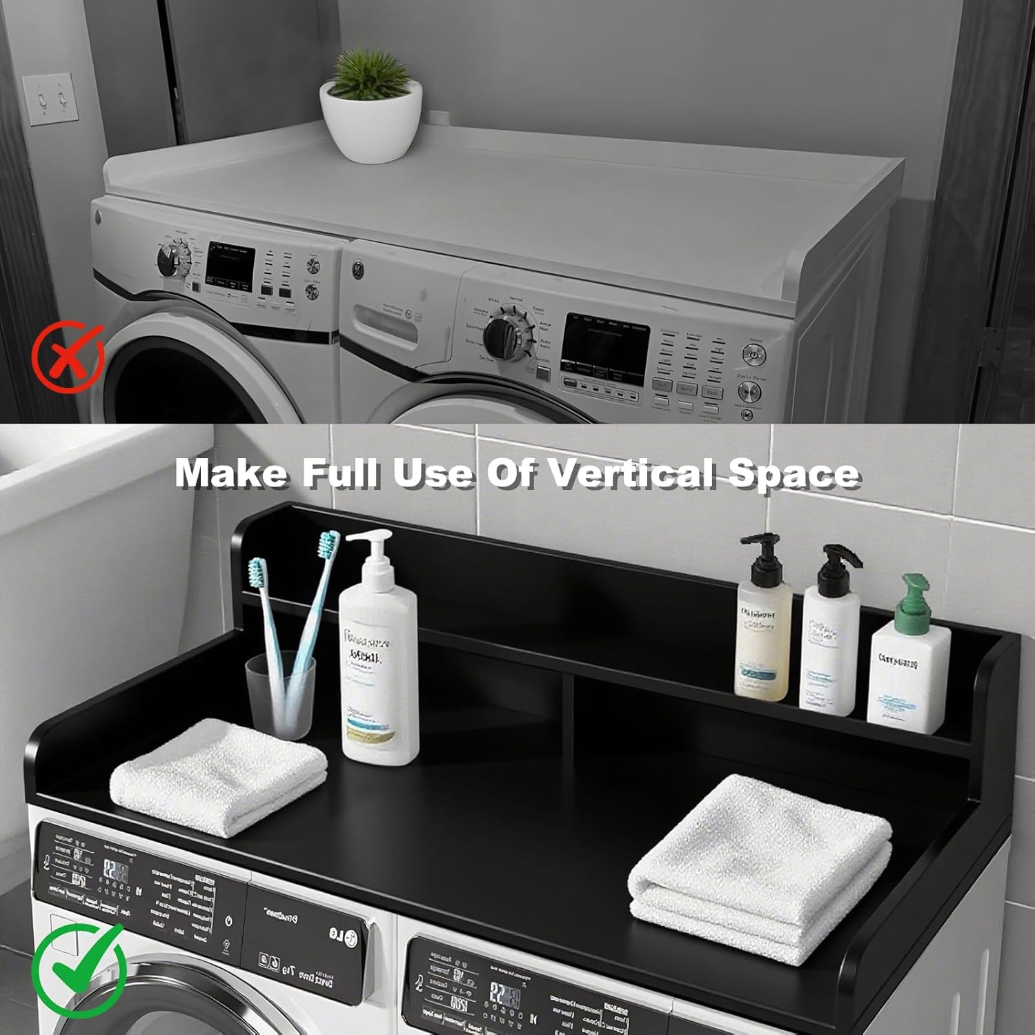 2-Tier Laundry Countertop Cover for Washer and Dryer, 54