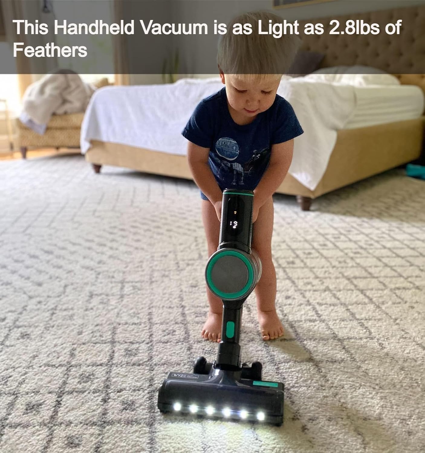 Wyze Cordless Vacuum Cleaner with 20000Pa Powerful Suction, Lightweight Stick with HEPA Filter, 300W Powerful Brushless Motor, 40mins Runtime in Eco Mode, for Home Hard Floor Carpet Pet Hair
