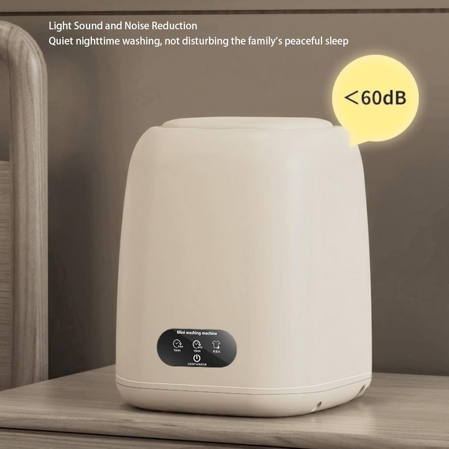 GLOGLOW Mini Washer, 9L Large Capacity Drum Mini Portable Washing Machine with Non Slip Feet Smart Quick Cleaning Washer for Washstand Bathroom Cabinet Floor (US Plug)