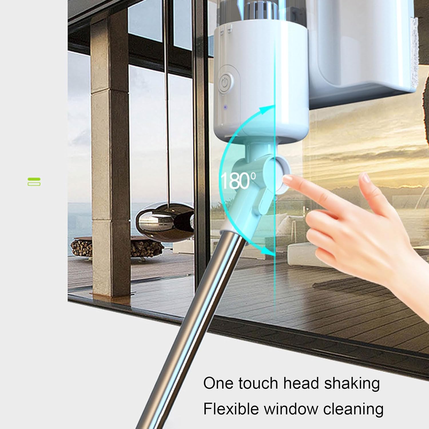 Window Vacuum Cleaner Cordless Rechargeable Handheld,Electric Window Cleaner Tool,with Extension Pole Electric Window Cleaner Tool for Glass Floor Tiles