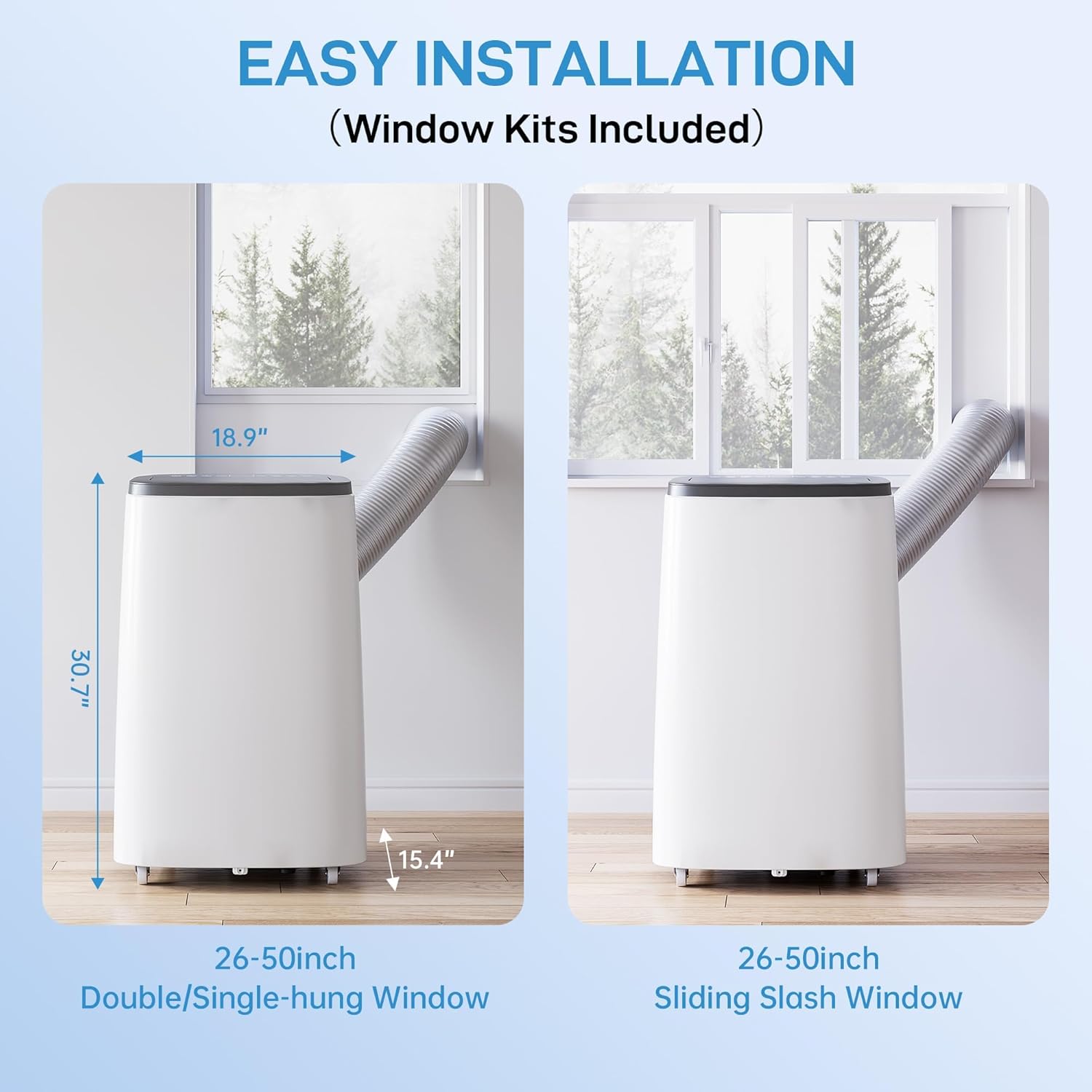 14000 BTU Portable Air Conditioner for Room up to 700 Sq.Ft - 3-in-1 Energy-Efficient AC Unit with Dehumidifier & 3-Speed Fan, Quiet Operation, Remote Control, Compact Design