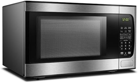 Danby DBMW0924BBS 0.9 Cu.Ft. CounterTop Microwave In Black Stainless Steel - 900 Watts, Small Microwave With Push Button Door